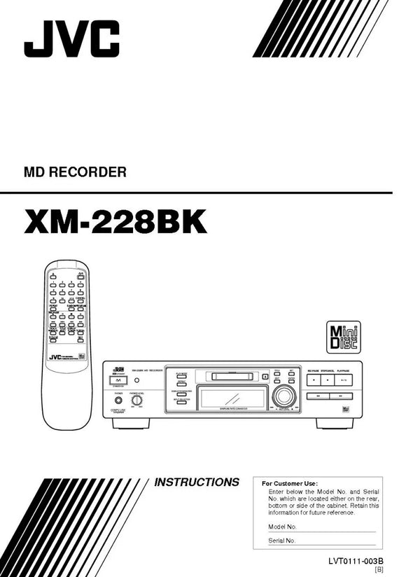 JVC Minidisc Recorder Manuals