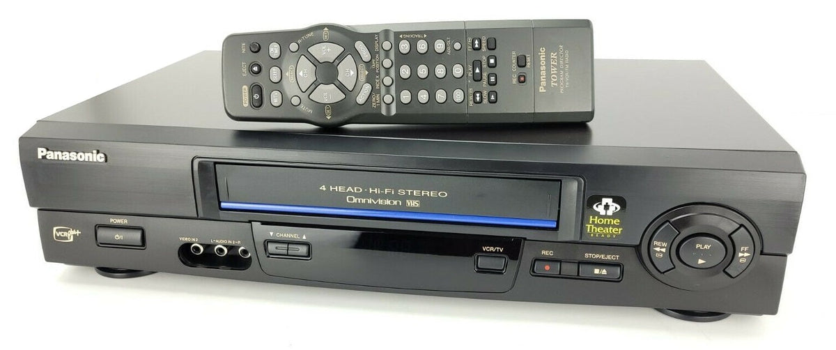 Panasonic PV-8450 VCR 4-Head Hi-Fi Video Cassette store Recorder w/Remote & Av Cord