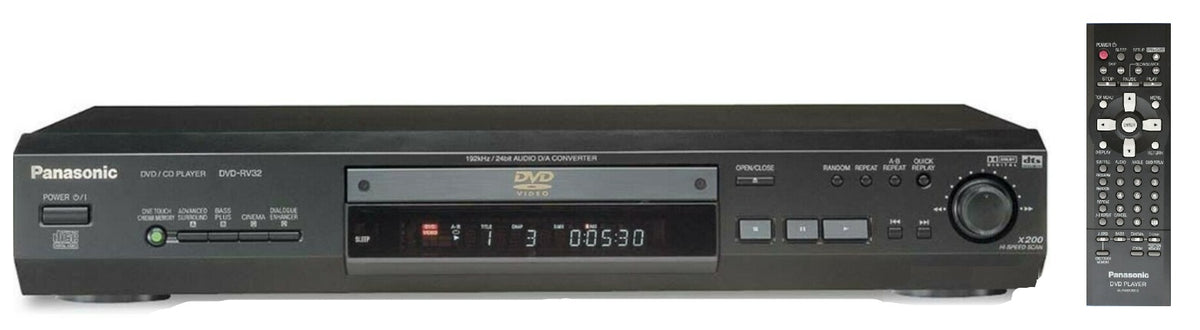 Panasonic DVD-RV32 DVD/CD Player Surround Sound (Black)