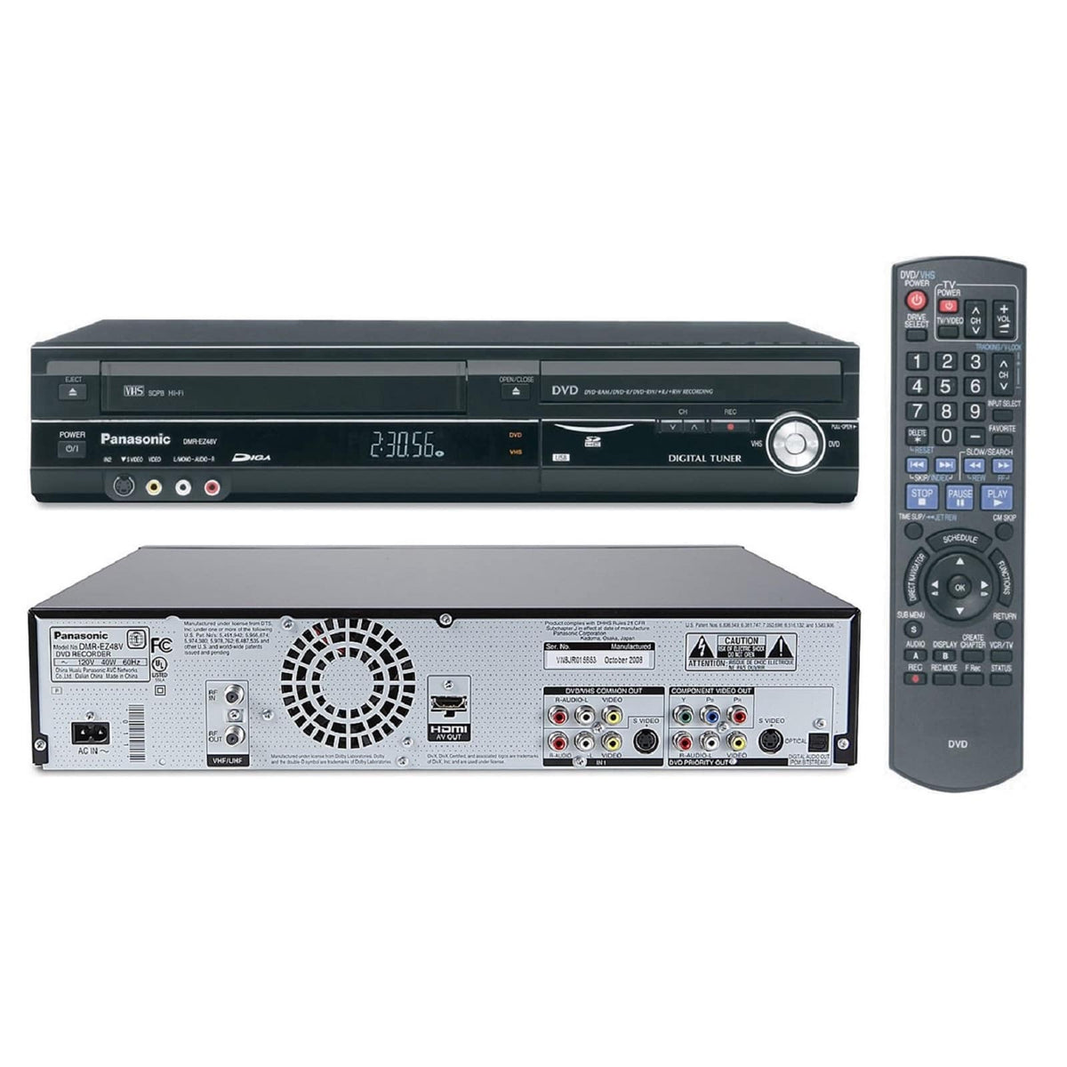 Buy Multi Region Panasonic DMR-EZ49VEBK DVD VHS Combi Recorder + Free gold  plated HDMI Cable only offered by Buy More Online at desertcartINDIA