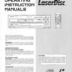 Printed Pioneer Laser Disc Player Manuals