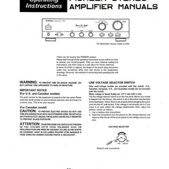 Printed Pioneer Amplifier Manuals