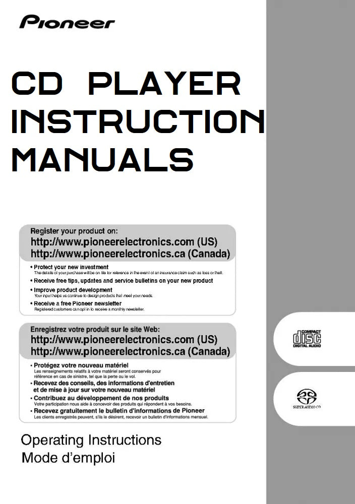 Pioneer CD Player Manuals – TekRevolt
