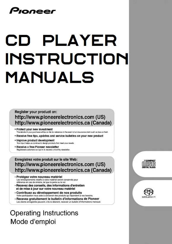 Printed Pioneer CD Player Manuals