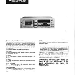 Collection image for: Pioneer Cassette Tape Deck Manuals
