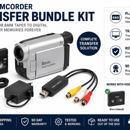 8mm Camcorder Transfer Bundle Kit