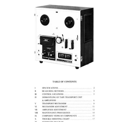 Akai 1710 1720W Tape Deck Owners Instruction Manual