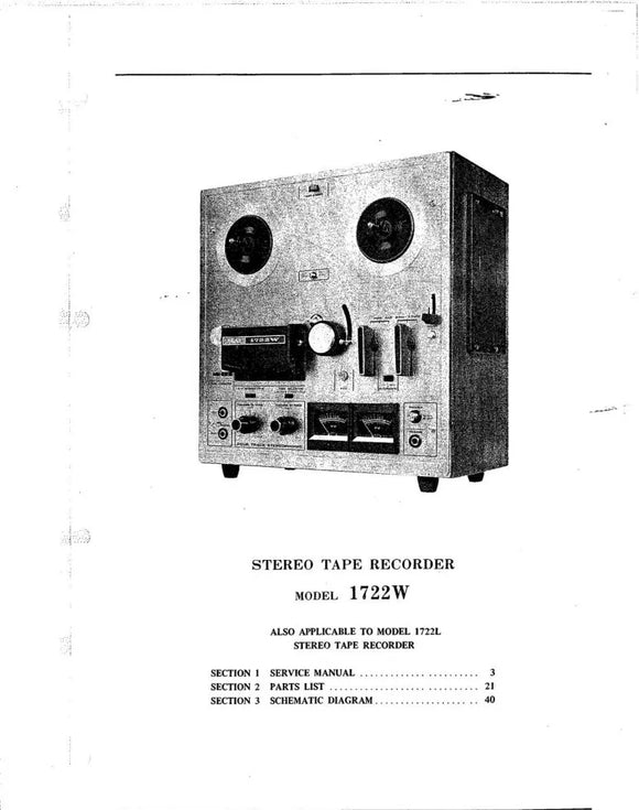 Akai 1722w Tape Deck Owners Instruction Manual