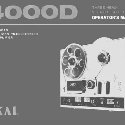 Akai 4000D Tape Deck Owners Instruction Manual