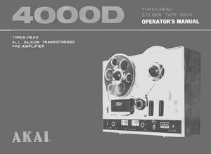 Akai 4000D Tape Deck Owners Instruction Manual