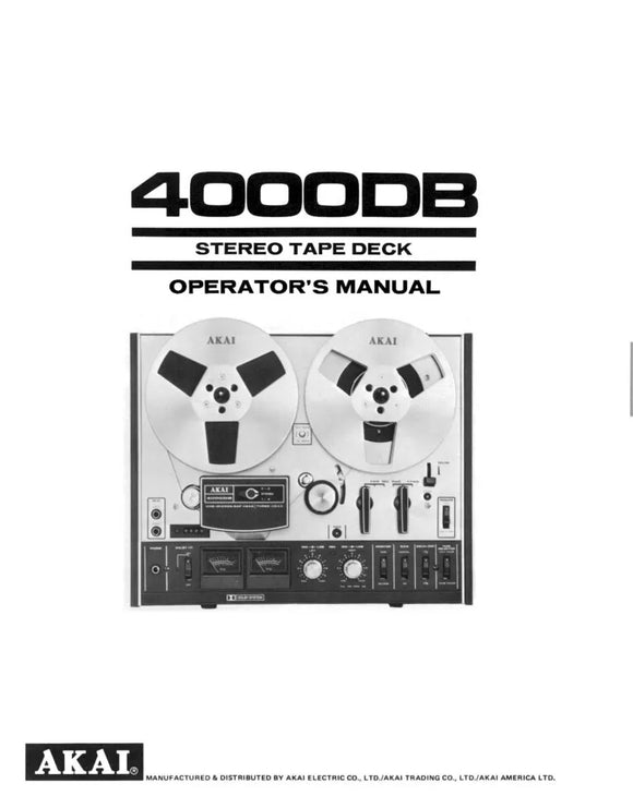 Akai 4000DB Tape Deck Owners Instruction Manual