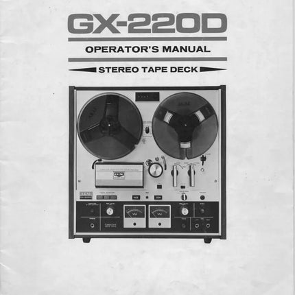Akai GX-220D Tape Deck Owners Instruction Manual