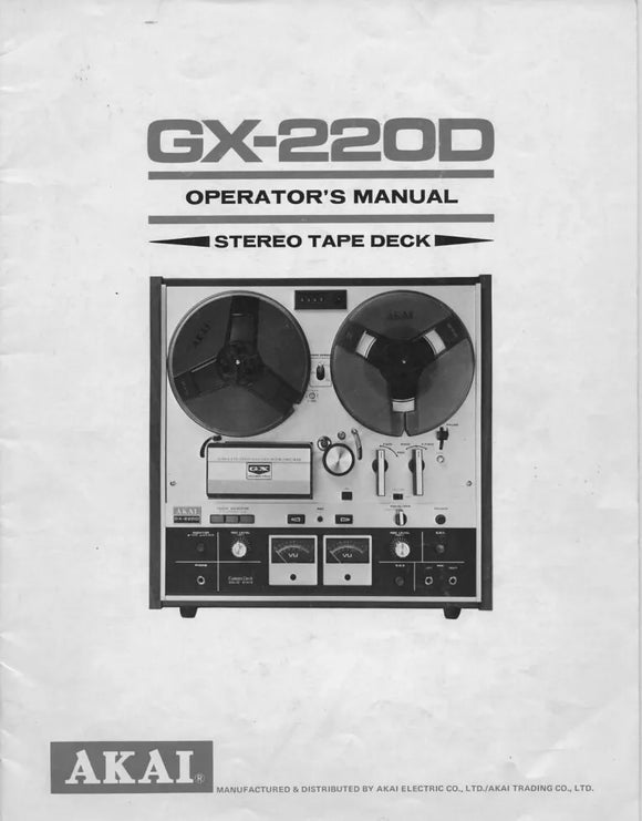 Akai GX-220D Tape Deck Owners Instruction Manual