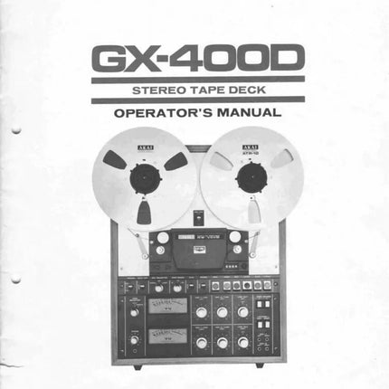 Akai GX-400D Tape Deck Owners Instruction Manual