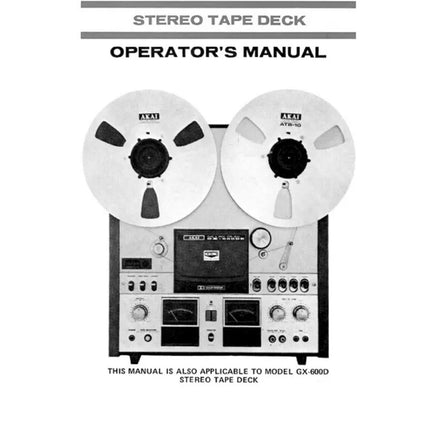 Akai GX-600DB Tape Deck Owners Instruction Manual