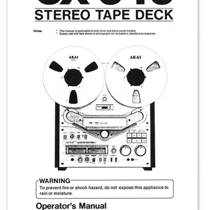 Akai GX-646 Tape Deck Owners Instruction Manual