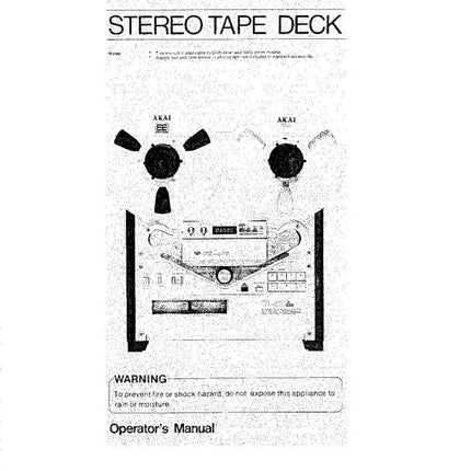 Akai GX-747DBX Tape Deck Owners Instruction Manual