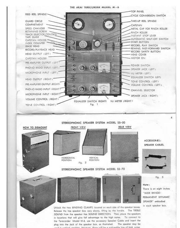 Akai M-6 Tape Deck Owners Instruction Manual