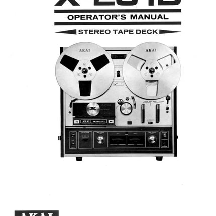 Akai X-201D Tape Deck Owners Instruction Manual