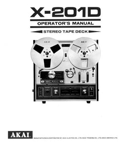 Akai X-201D Tape Deck Owners Instruction Manual