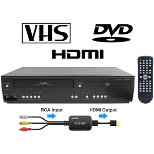 VCR DVD Combo Player + (HDMI Converter) To Connect To Smart TVs