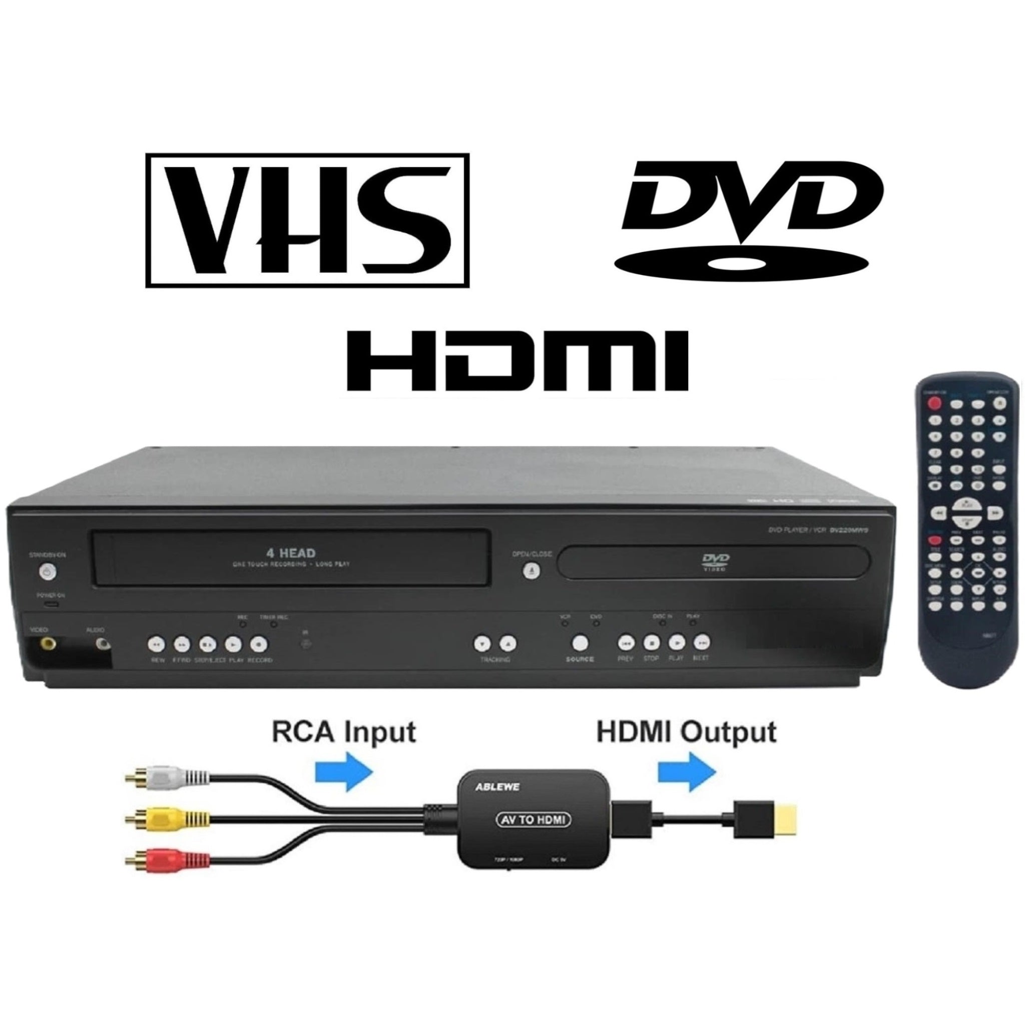 SAMSUNG DVD-V9650 VCR DVD Combo Player 2024 HDMI VHS 4 Head Hi-Fi WITH REMOTE