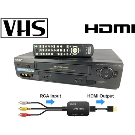 Sony VCR VHS Player + (HDMI Converter) To Connect To Smart TVs