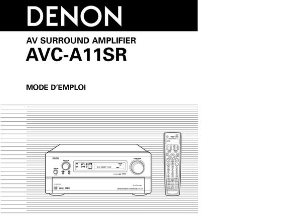 Denon AVC A11SR Receiver Amplifier Owners Manual