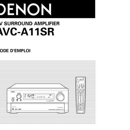 Denon AVC A11SR Receiver Amplifier Owners Manual