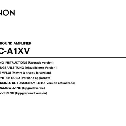 Denon AVC A1XV Receiver Amplifier Owners Manual
