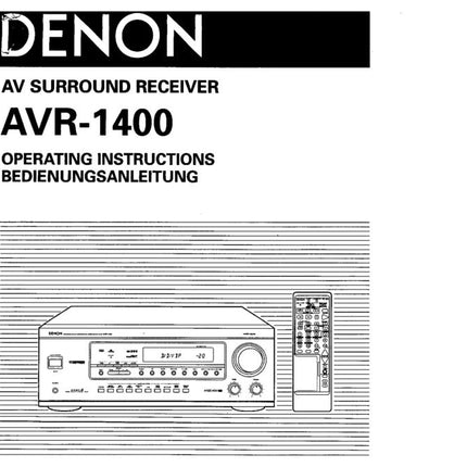 Denon AVR 1400 Receiver Owners Manual