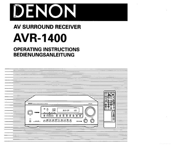 Denon AVR 1400 Receiver Owners Manual