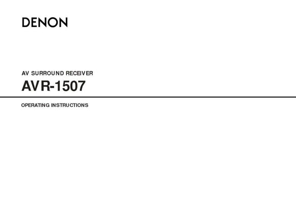 Denon AVR 1507 AV Receiver Owners Manual