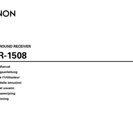 Denon AVR 1508 AV Receiver Owners Manual