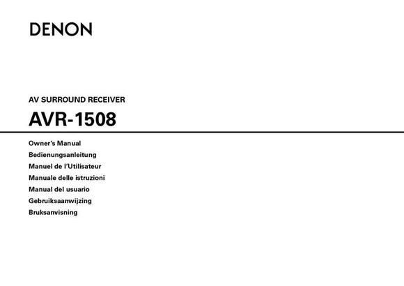 Denon AVR 1508 AV Receiver Owners Manual