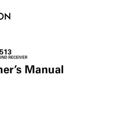 Denon AVR 1513 Receiver Amplifier Owners Manual