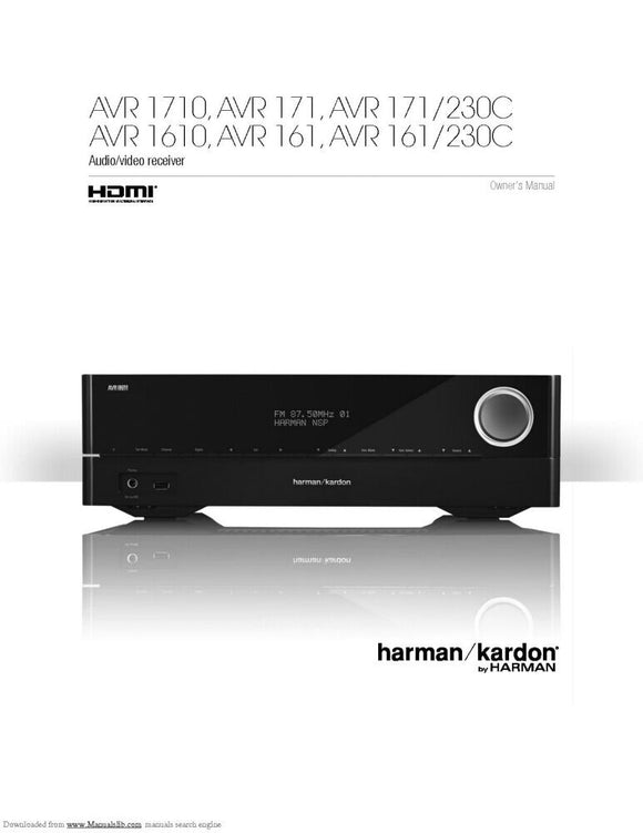 Denon AVR 1610 Receiver Owners Manual