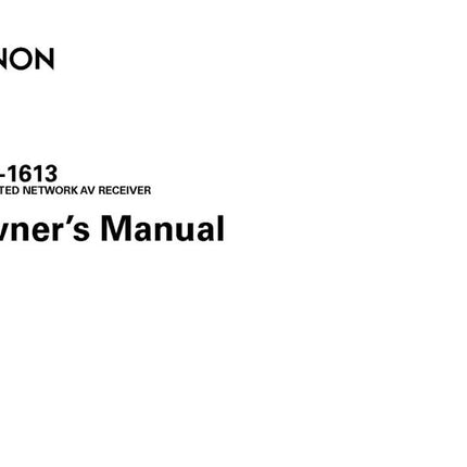 Denon AVR 1613 Receiver Amplifier Owners Manual