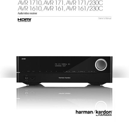 Denon AVR 1710 Receiver Owners Manual