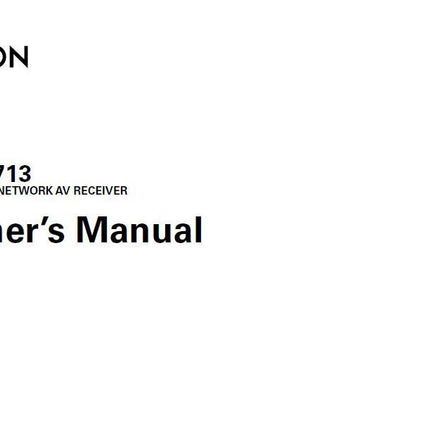 Denon AVR 1713 Receiver Amplifier Owners Manual