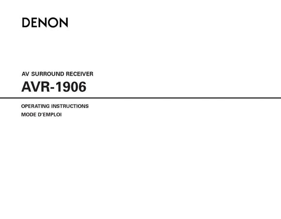 Denon AVR 1906 AV Receiver Owners Manual