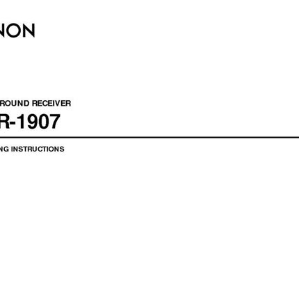 Denon AVR 1907 AV Receiver Owners Manual