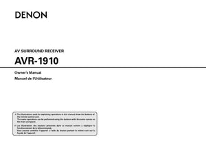 Denon AVR 1910 Receiver Amplifier Owners Manual