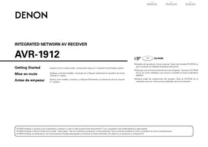 Denon AVR 1912 Receiver Amplifier Owners Manual