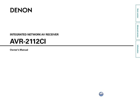 Denon AVR 2112CI Receiver Amplifier Owners Manual