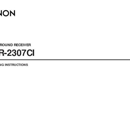 Denon AVR 2307CI AV Receiver Owners Manual