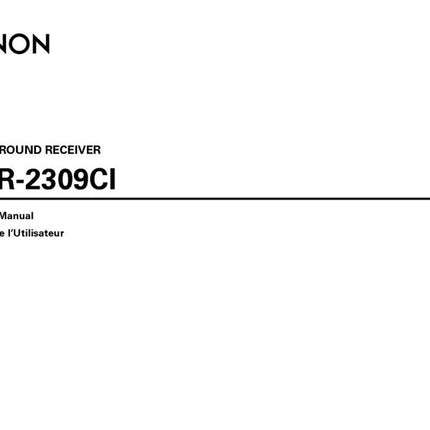 Denon AVR 2309CI AV Receiver Owners Manual