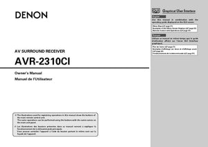 Denon AVR 2310CI Receiver Amplifier Owners Manual