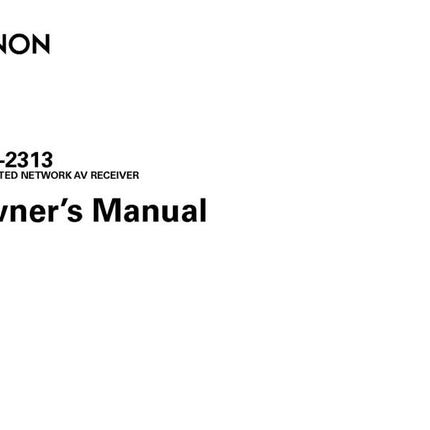 Denon AVR 2313 Receiver Amplifier Owners Manual