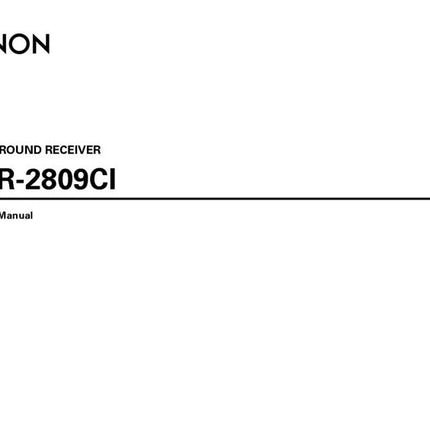 Denon AVR 2809CI AV Receiver Owners Manual